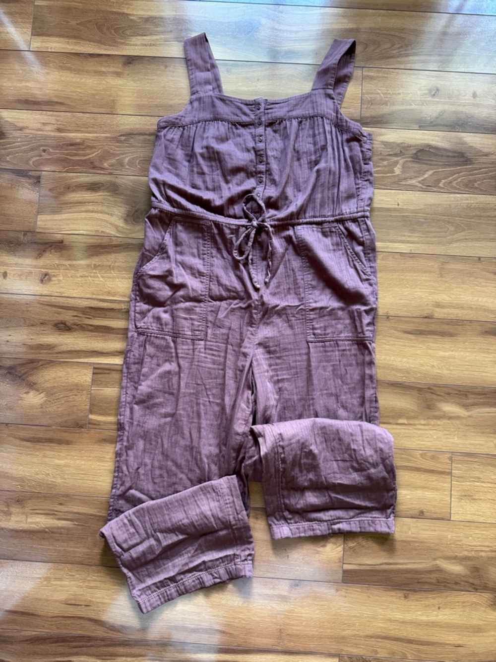Old Navy Wine Cotton Jumpsuit L